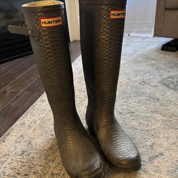 Grey Crocodile / Python Hunter Boots - Picture 1 of 4